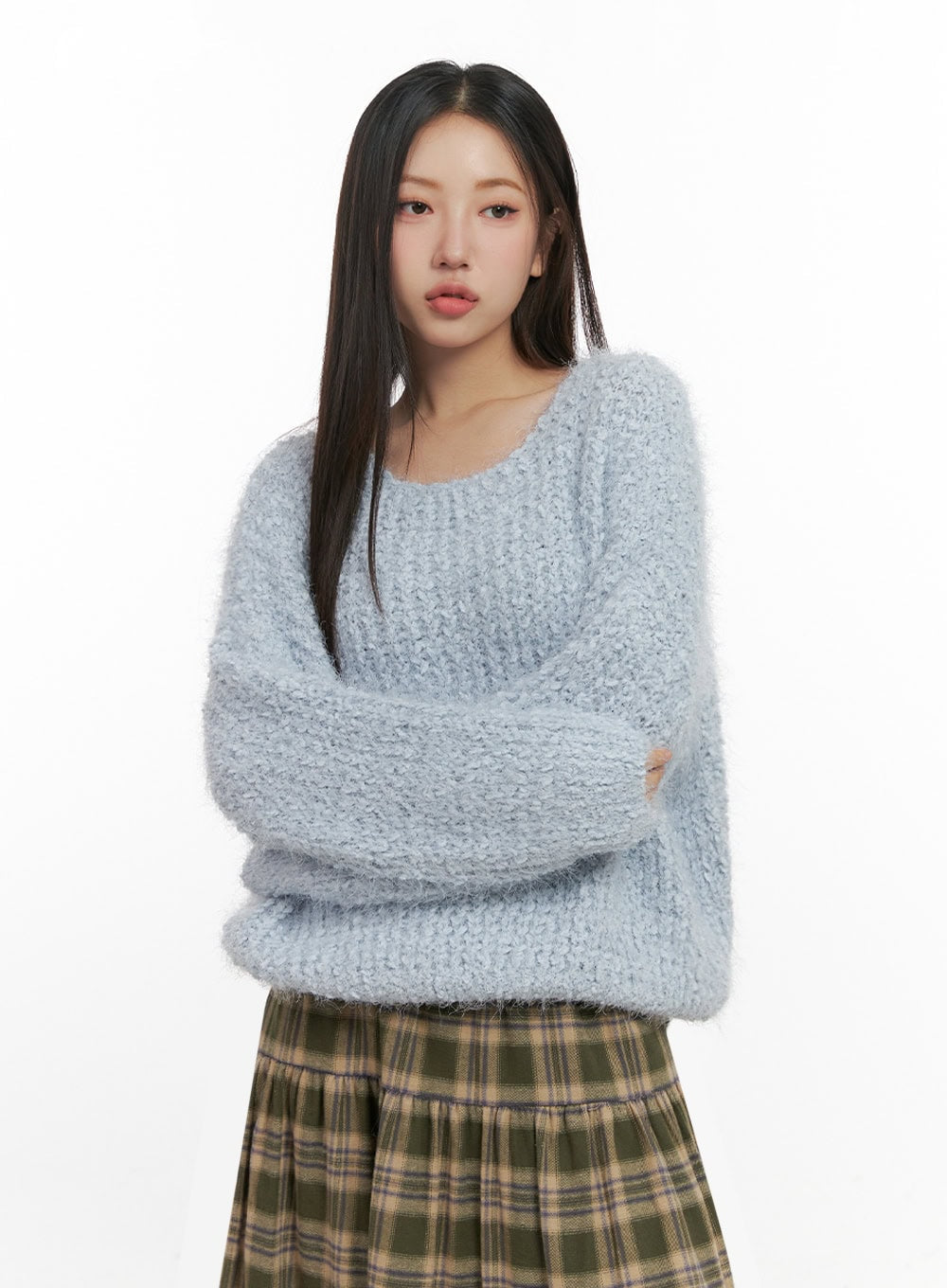 classic-solid-long-sleeve-sweater-in415 / Light blue