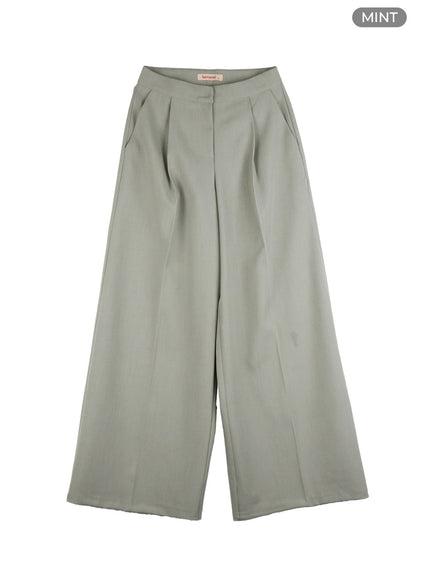 pintuck-wide-leg-tailored-pants-is402 / Mint