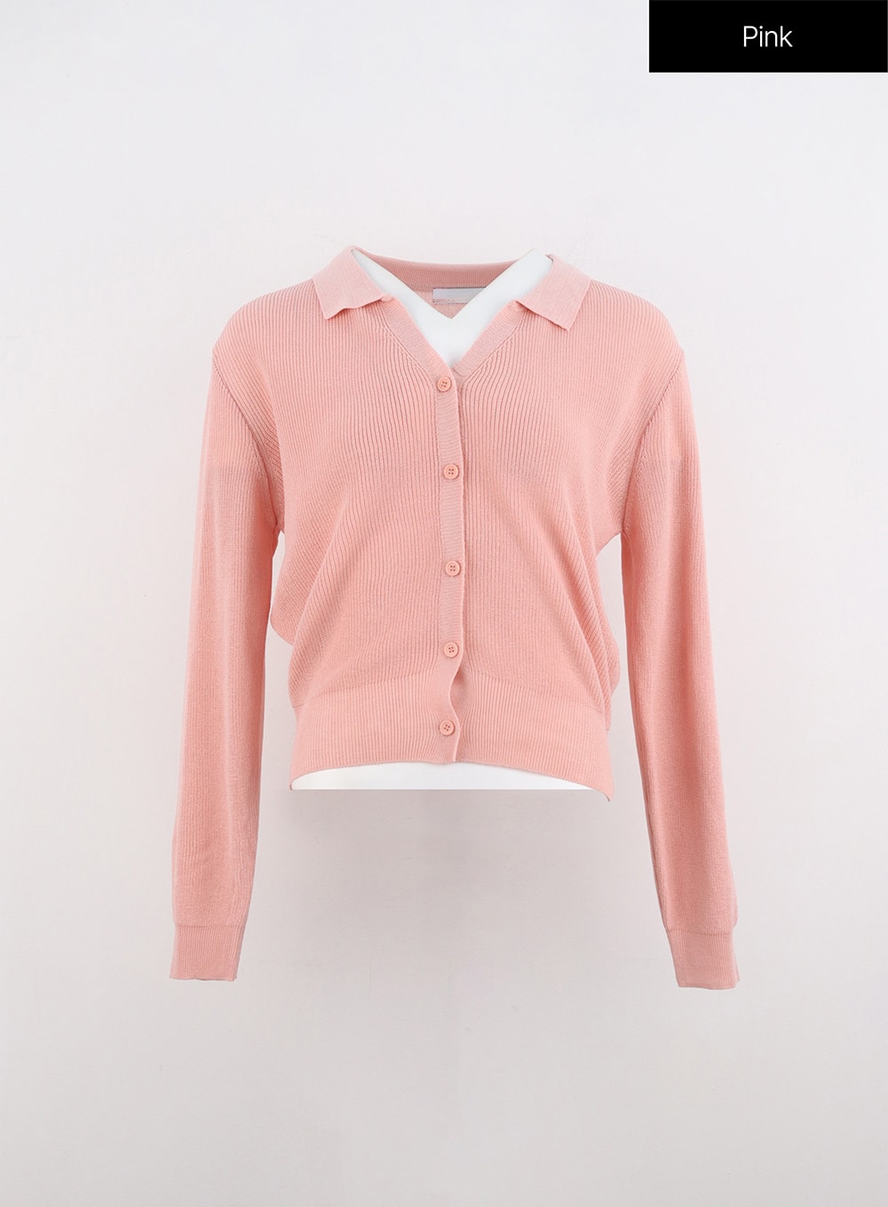 button-down-collar-cardigan-io320 / Pink