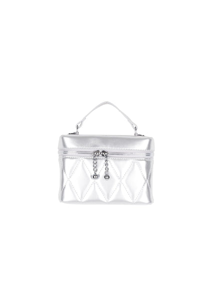 quilted-chain-strap-crossbody-bag-iy511 / Silver