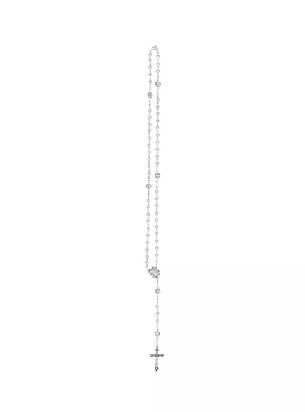 Rosary Style Cross Necklace IN525