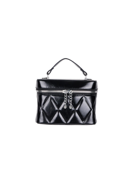 quilted-chain-strap-crossbody-bag-iy511 / Black