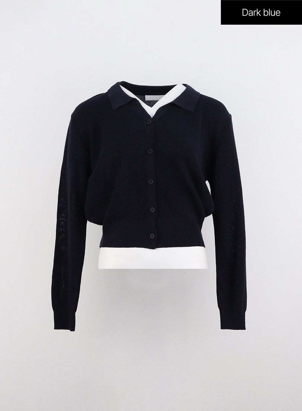 button-down-collar-cardigan-io320 / Dark blue