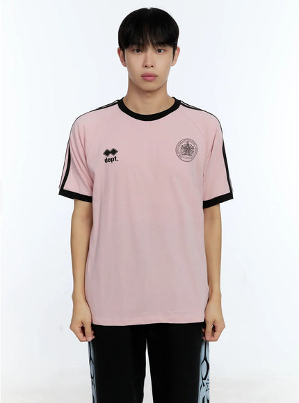 mens-minimalist-graphic-cotton-tee-ig515 / Light pink