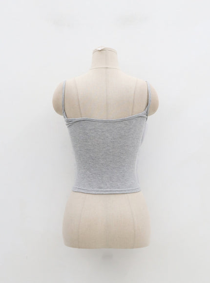 Mesh Detail Crop Sleeveless Top IN25