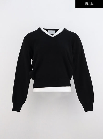 v-neck-sweater-io320 / Black