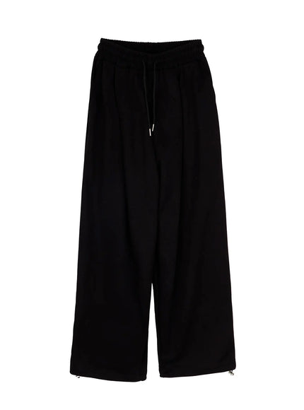 plaid-spiral-detail-sweatpants-ia523 / Black