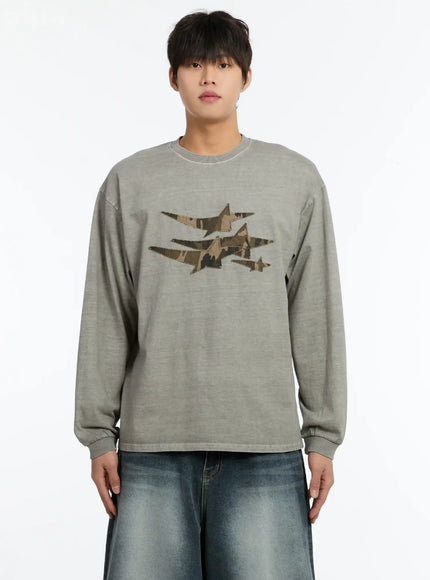 Men's Camo Star Patch Sweatshirt IM503