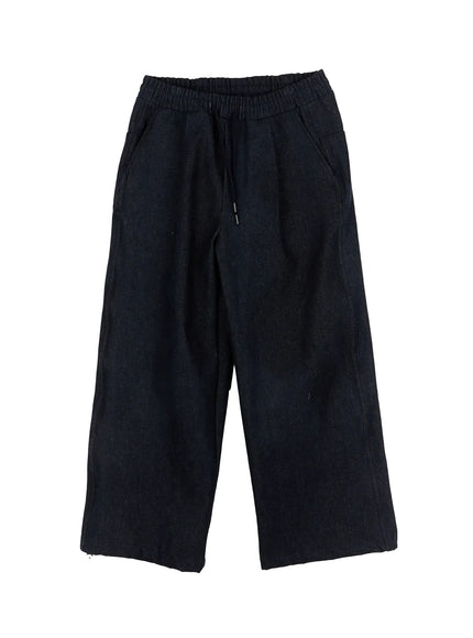 Men's Street Style Lettered Wide Jeans IJ521