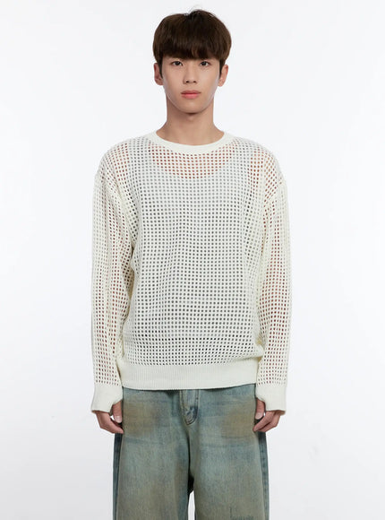 Men's Mesh Knit Sweater IS529