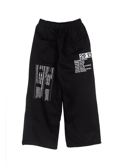 Men's Wide Leg Graphic Cotton Pants IJ527