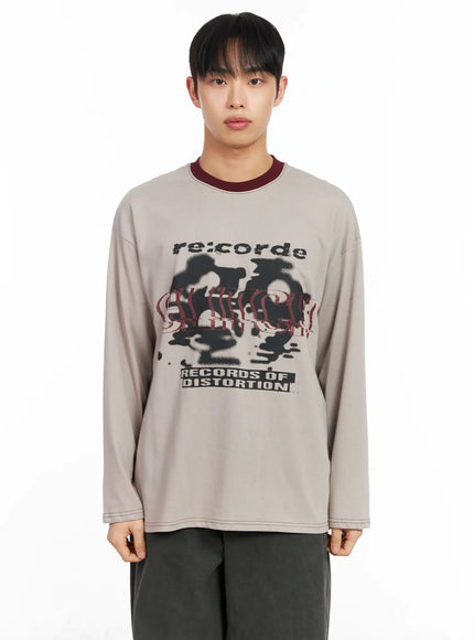 Men's Glitch Graphic Long Sleeve Top IM516