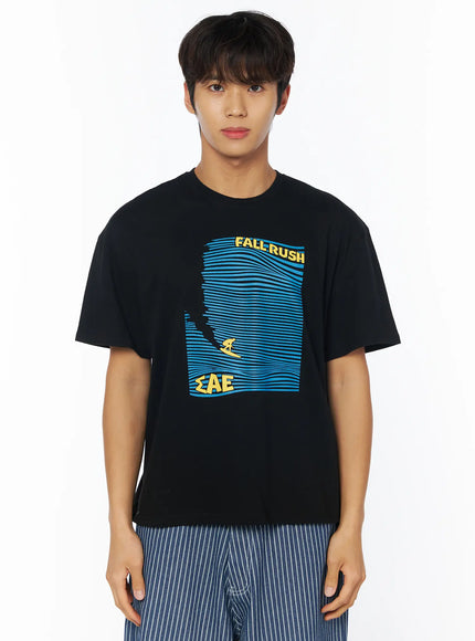 mens-breezy-summer-graphic-t-shirt-iy529 / Black
