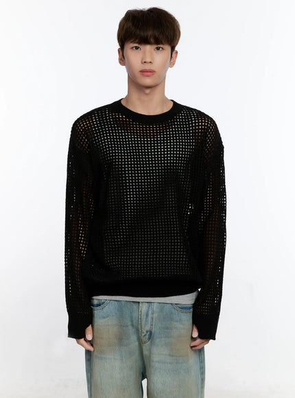 Men's Mesh Knit Sweater IS529