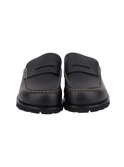 mens-stitch-cushioned-mule-loafers-if516 / Black