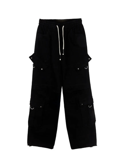 mens-grunge-cargo-pants-in512 / Black