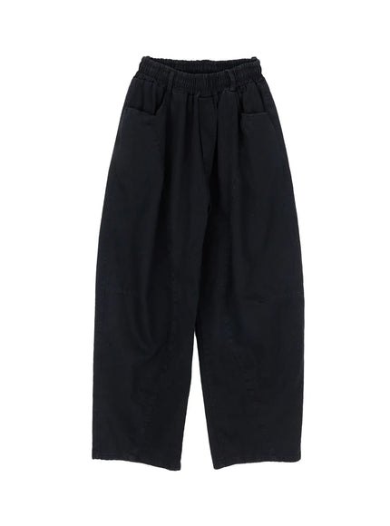 mens-wide-leg-cotton-sweatpants-im523 / Black