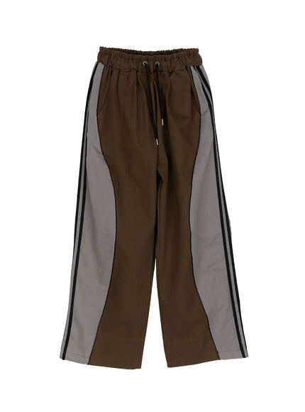 mens-wide-leg-track-pants-im503 / Brown