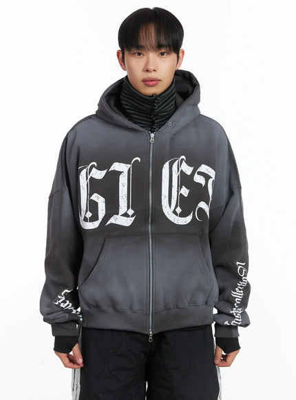graffiti-style-graphic-hoddie-id515 / Dark gray