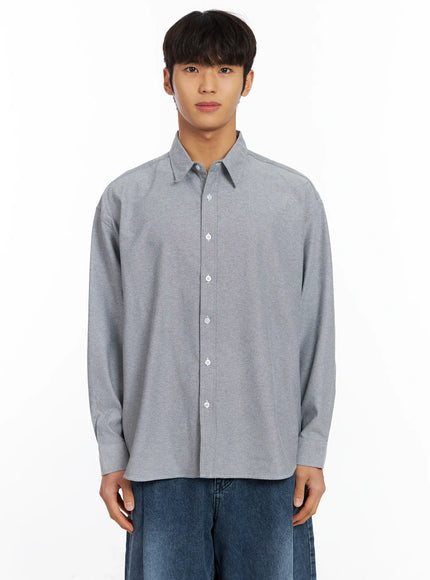 mens-basic-oxford-shirt-if504 / Gray