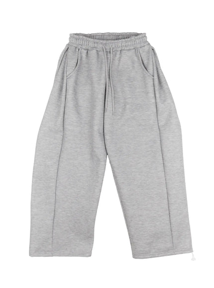 mens-side-pintuck-fleece-sweatpants-ij514 / Gray