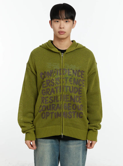 mens-two-way-hooded-zip-up-sweater-if510 / Green