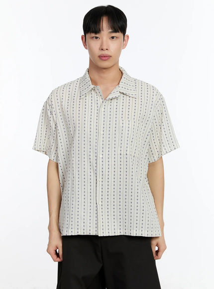 mens-striped-patterned-shirt-ia508 / Light beige