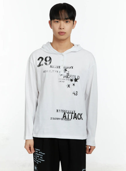 mens-graphic-print-henley-hooded-long-sleeve-top-if511