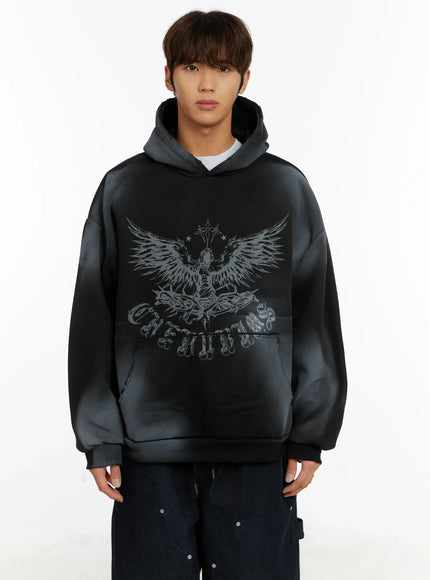 Men's Graphic Washed Fleece Hoodie ID523