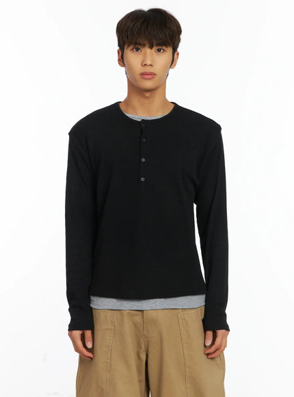 mens-layered-waffle-henley-long-sleeve-shirt-ij514