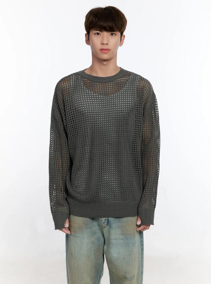 Men's Mesh Knit Sweater IS529