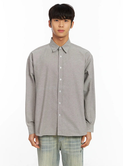 mens-basic-oxford-shirt-if504 / Brown