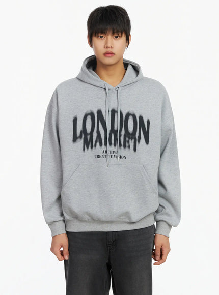 mens-lettering-hoodie-if503 / Gray