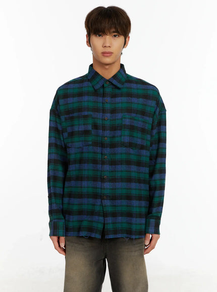 mens-casual-checkered-shirt-id523 / Green