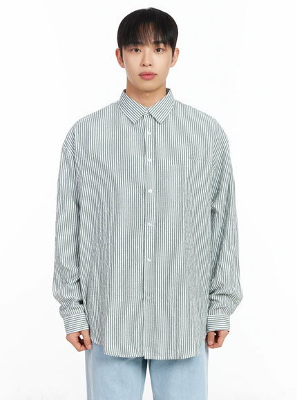 Men's Oversized Striped Collar Shirt IM511