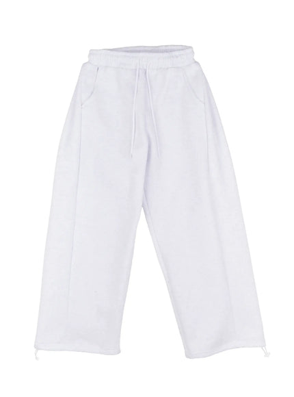 mens-side-pintuck-fleece-sweatpants-ij514 / Light gray