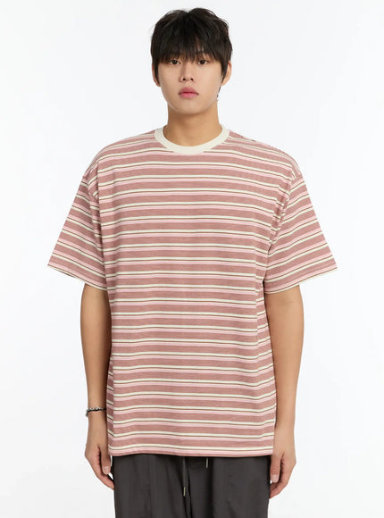 mens-striped-t-shirt-im503 / Pink