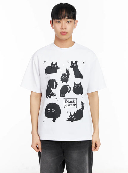 mens-kitty-graphic-t-shirt-ia501 / White