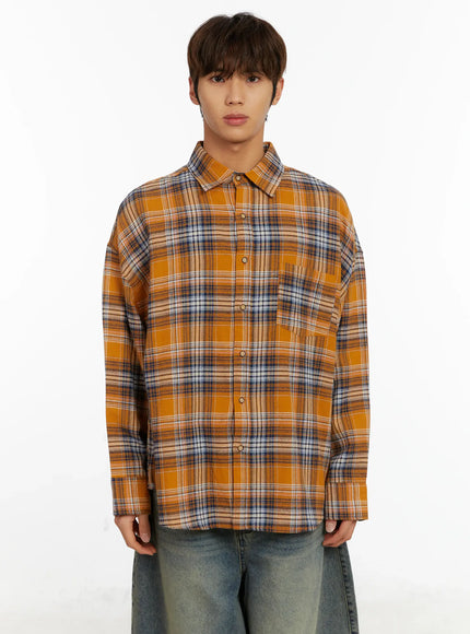 Men's Oversized Plaid Shirt ID524