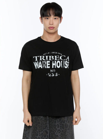 mens-graphic-print-t-shirt-ia517 / Black