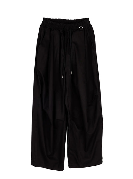 mens-casual-wide-leg-cotton-trousers-ia501 / Black