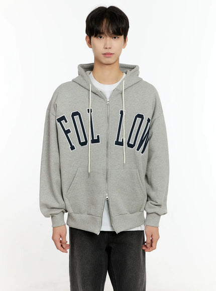 mens-follow-me-zip-up-hoodie-io531 / Gray