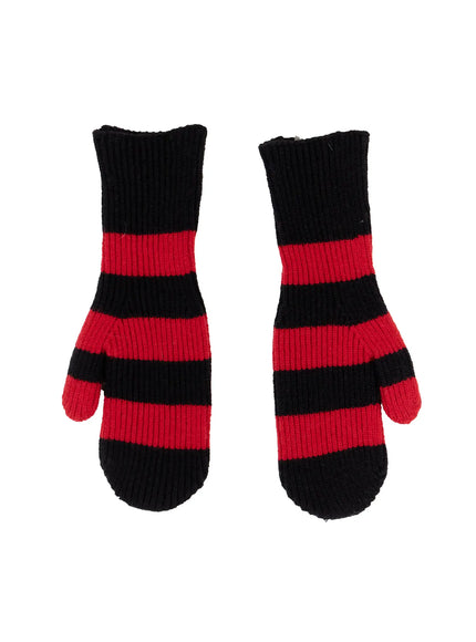 striped-smart-touch-mittens-in512 / Red