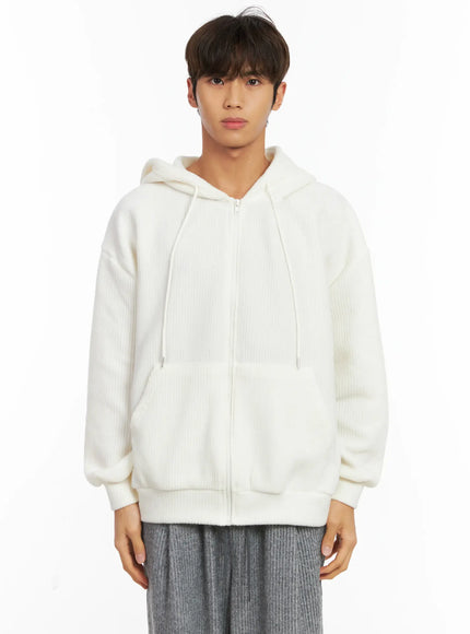 mens-ribbed-zip-up-hoodie-id511 / White