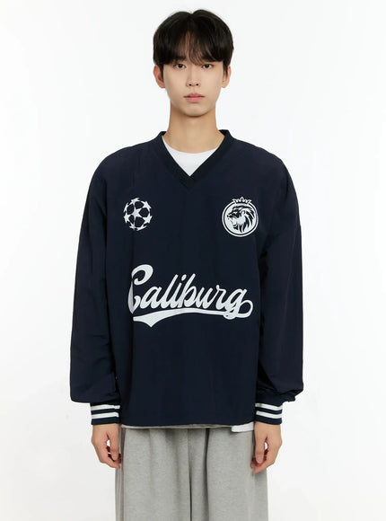 mens-v-neck-sporty-sweatshirt-io531 / Dark blue