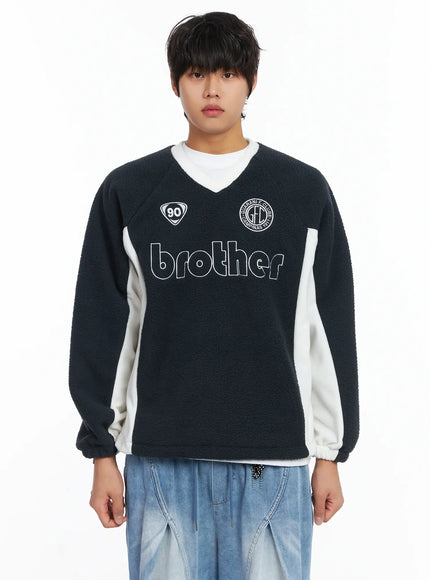 mens-cozy-logo-fleece-crewneck-ij512 / Dark gray