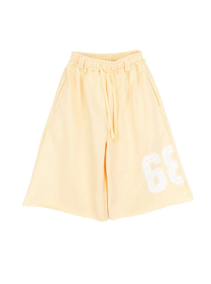 mens-logo-print-bermuda-sweat-shorts-ia502 / Yellow