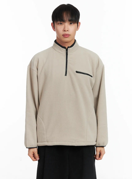 warm-fleece-quarterzip-id515 / Beige