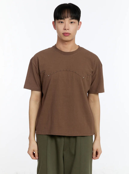 mens-studded-short-sleeve-tee-ia507 / Brown