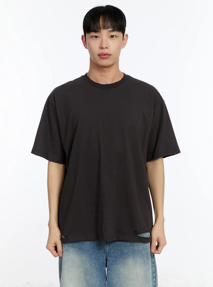mens-distressed-short-sleeve-tee-ia507 / Dark gray